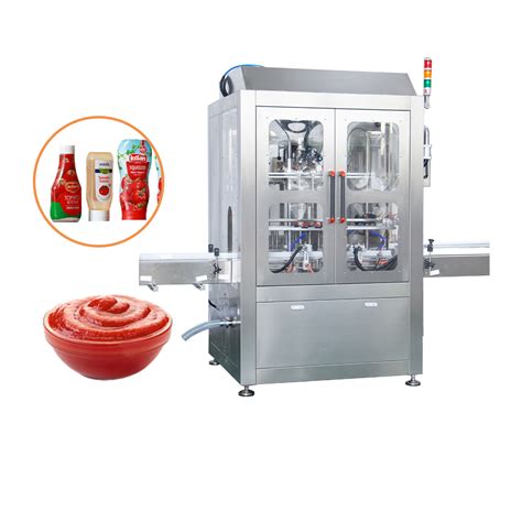 Automatic Piston Pump Hot Sauce Paste Jars Viscous Food Filling Machine