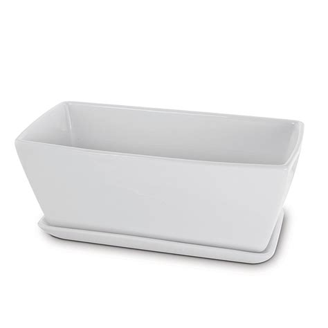 Ceramic Rectangular Planter: Includes Planter and Saucer Tray – KOVOT