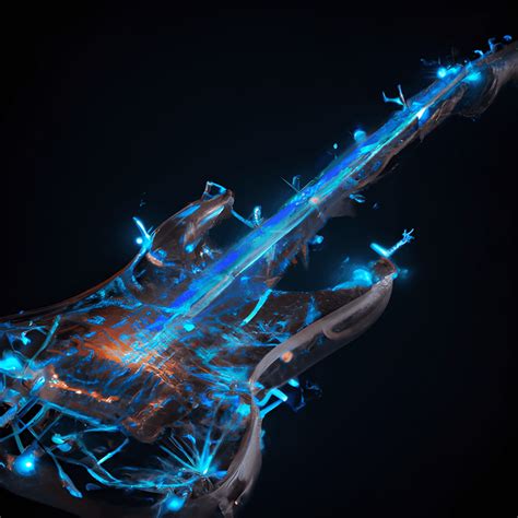 Skeletal Electric Guitar With Cosmic Guitar Strings And Cinematic Lighting · Creative Fabrica