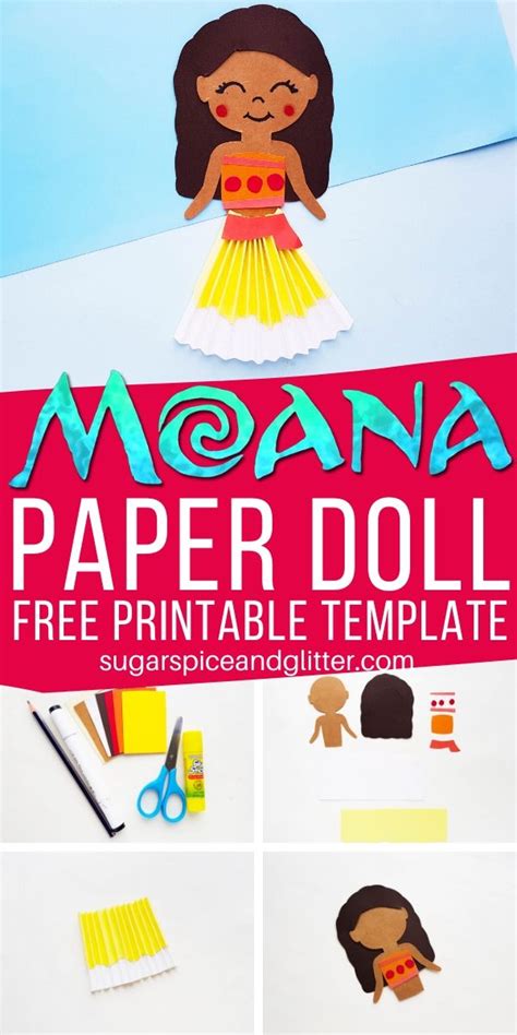 Moana Paper Craft With Video Sugar Spice And Glitter Worksheets