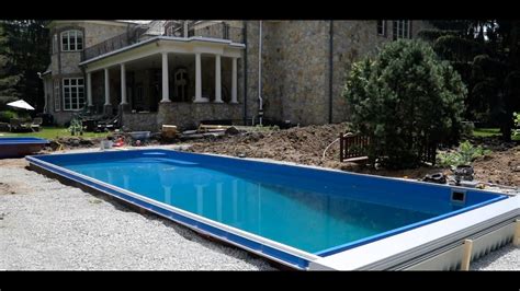 Automatic Pool Covers Fiberglass Pool With Gunite Retainer And Polybox Unit Install Pre Pour