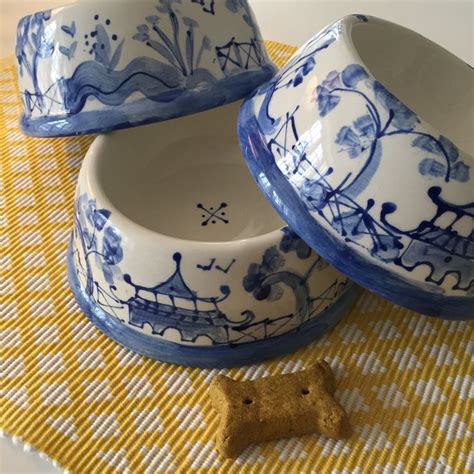 New To My Etsy Shop Chinoiserie Pet Bowls In Sizes Etsy Shop