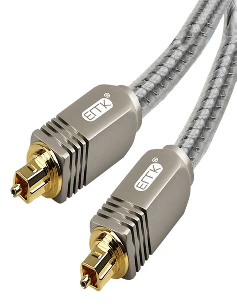 Cable fibra óptica digital audio EMK YL B 1 8mt gris transparente