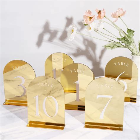 Amazon 10pcs Wedding Table Numbers 5x7 Inch Arch Black Acrylic