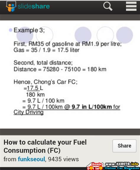 CARA KIRA FUEL CONSUMPTION HOW TO GET KM L L 100KM RM KM SLIDE SHOW