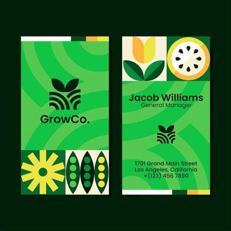 Premium Vector Agriculture Company Vertical Business Card