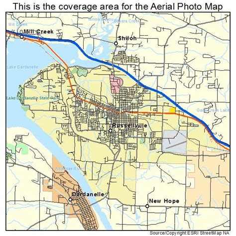 Aerial Photography Map of Russellville, AR Arkansas