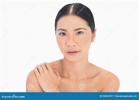 Portrait Of Natural Dark Haired Model Posing Stock Image Image Of Isolated Naked
