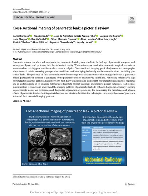 Cross Sectional Imaging Of Pancreatic Leak A Pictorial Review