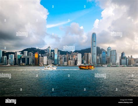 hong kong harbour view with sunlight Stock Photo - Alamy