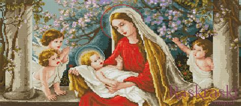 Набор алмазной мозаики Мадонна в яблоневом саду Алмазная мозаика ...