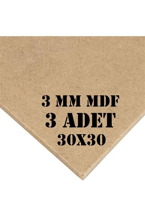 Knc Dizayn 3mm 30x30 Cm 3 Adet Ham Mdf Mdf Levha Duralit Resim