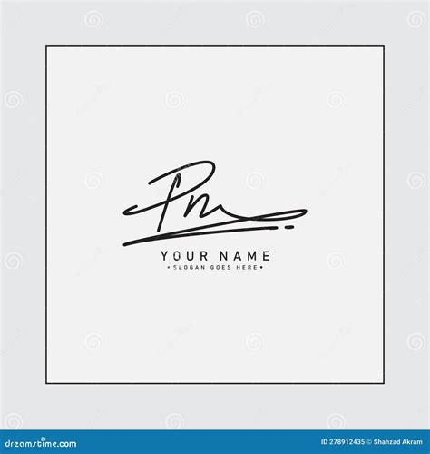 Pn Initial Letter Signature Logo Template Handwritten Vector Logo