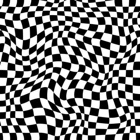 Wavy Checker Pattern With Optical Illusion Effect 40550022 Vector Art