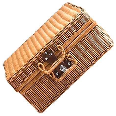 Imitation Rattan Suitcase Woven Picnic Hamper Simulated Handwoven