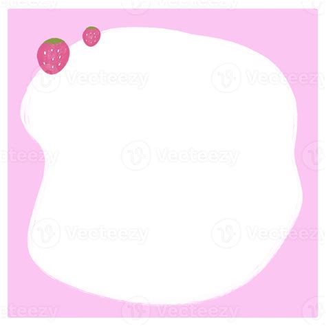 Pink Strawberry With Frame Png