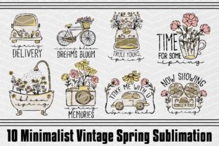 Spring Minimalist Vintage Sublimation Graphic By Apuruhillustrations