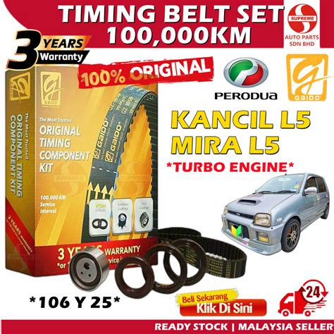 S2U Gaido Timing Belt Perodua Kancil L5 Turbo Daihatsu Mira 106Y25