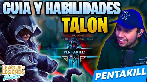 ÚSALO ANTES DE QUE LO NERFEEN GUÍA DE TALON WILD RIFT YouTube