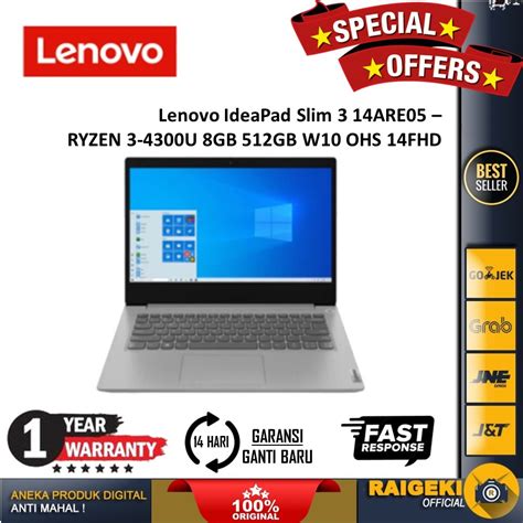 Jual Lenovo Ideapad Slim 3 14are05 Ryzen 3 4300u 8gb 512gb W10 Ohs 14fhd Shopee Indonesia