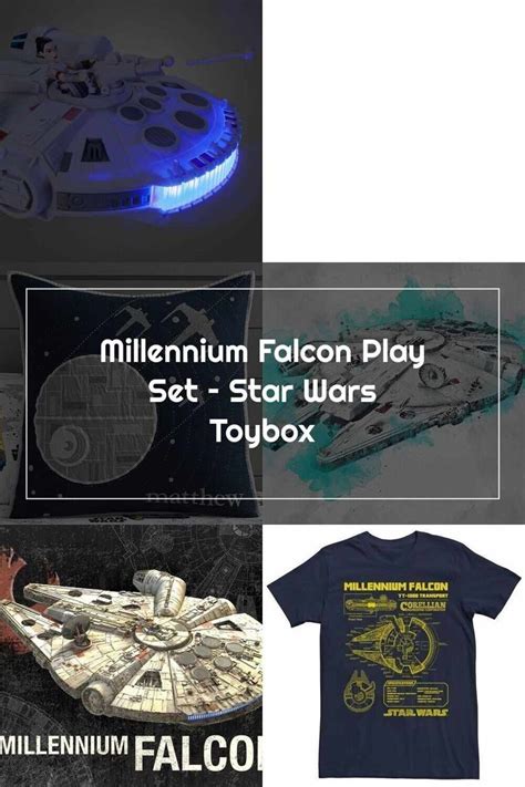 the millennium falcon play set - star wars toys box is shown in three ...