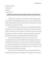 LGBTQ Sex Education Paper 1 Docx Anderson Makis 1 Logan Anderson Makis Professor Mason
