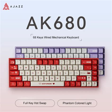 Ajazz Ak Mechanical Keyboard Abs Keycap Keys Wired Wireless Bluetooth Gamer Keyboard Hot