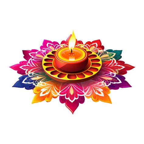 colourful diya rangoli india festival ai generated 26847048 PNG