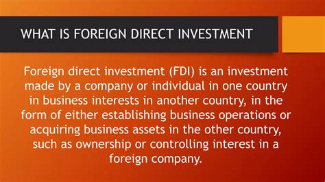 Foreign Direct Investment Ppt