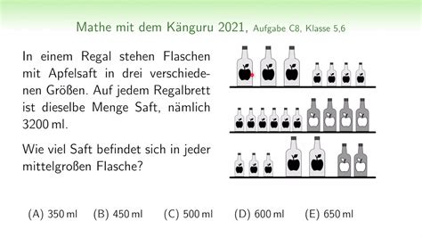 C8 Känguru Wettbewerb 2021 Klasse 5 6 Mathe Bilderrätsel YouTube