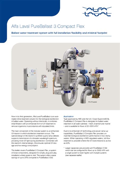 Alfa Laval Pureballast 3 Compact Flex Product Folder En 170 M 3 H