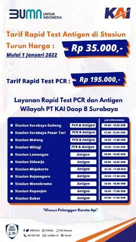 Mulai Januari Tarif Rapid Test Antigen Di Stasiun Turun Jadi Rp