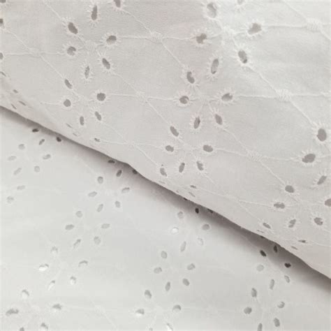 White Cotton Eyelet Fabric Etsy