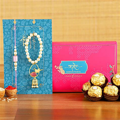 Caged Bird Bracelet Lumba Rakhi Set With Pcs Ferrero Rocher Singapore