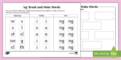 Ng” Phonics Final Sound Close Activity Worksheet Teaching Worksheets