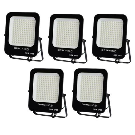 Lot De Projecteurs Led W Noir Tanche Ip Lm W Blanc Du