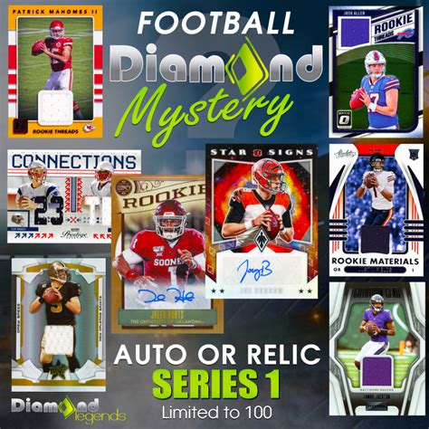 Diamond Mystery Presents Football Auto Or Relic Series 1 Mystery Box