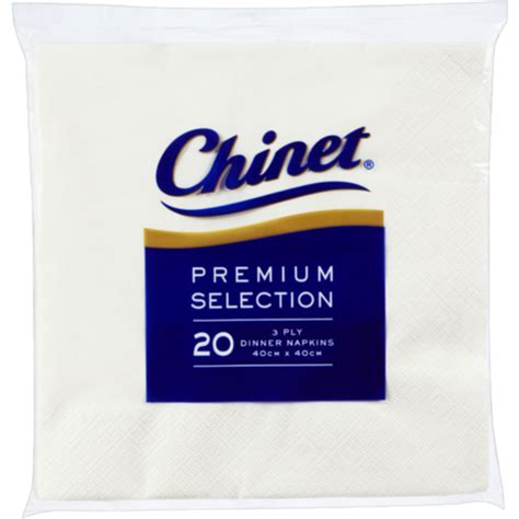 Chinet Premium Selection Dinner Napkins 3Ply 40cm x 40cm 20 Pack ...