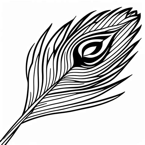 Peacock Feather Coloring Page With Elegant Line Art AI Coloring Pages