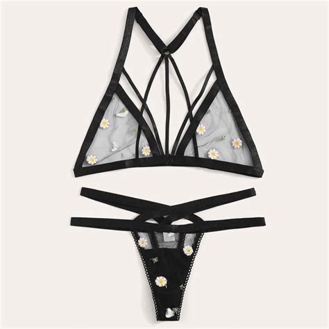 Nouvelle Mode Femmes Lingerie Sexy Broder Fleur Dentelle G String String Lingerie ZUIHAO37454 Le
