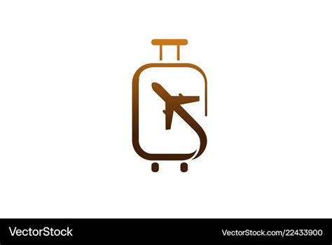 Suitcase Travel Airplane Creative Air Design Logo Vector Image