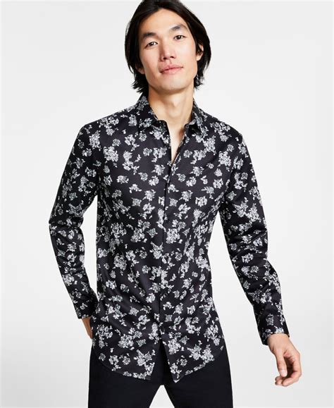 Купить Повседневные рубашки Mens Gabriel Slim Fit Floral Print Tuxedo