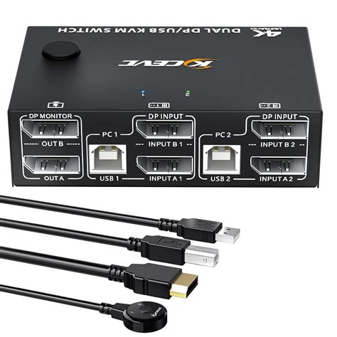 Amazon.com: 8K Dual Monitor KVM Switch,Displayport KVM Switch 2 ...