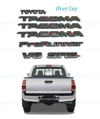 Pcs Kit Overlay Emblem Matte Black Tacoma Prerunner V Sr Toyota