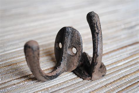 Small Cast Iron Hook Cast Iron Hooks Rustic Hardware Leather Bracelet