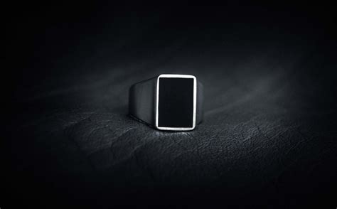 Magnum Rectangle Mate Ring With Enamel Element 31907 From Rodeo With Donate To U24