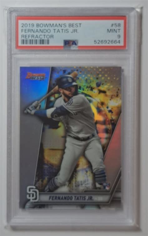 2019 Bowman S Best Fernando Tatis Jr Refractor RC 58 Mint PSA 9