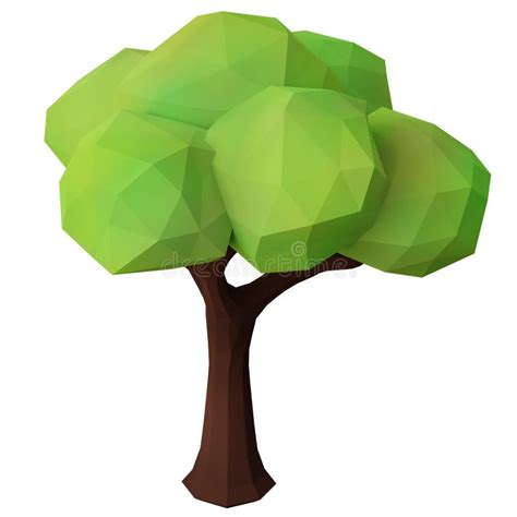 Tree Low Poly 3d Rendering Stock Photo Illustration Of Abstract