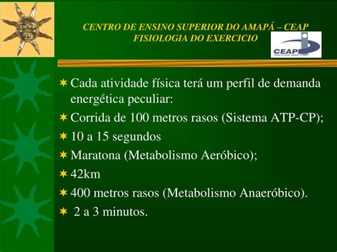 Ppt Centro De Ensino Superior Do Amap Ceap Fisiologia Do Exercicio