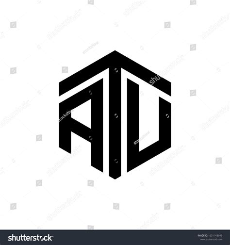 Atu Letter Logo Design Polygon Monogram Icon Royalty Free Stock